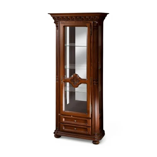 Cristalier lemn masiv, maro/alb, 1 ușă, dreapta, Veneția Lux