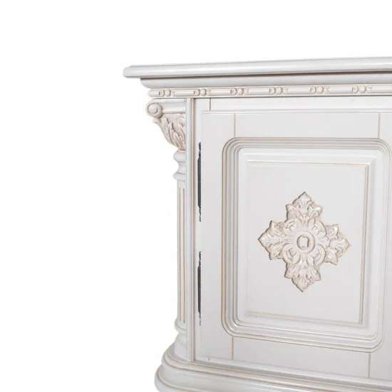 Bufet tv plasma mic - Venetia Lux Bufete din Lemn Masiv, Bufet tv plasmă lemn masiv, maro/alb, ornamente manuale, Veneția Lux