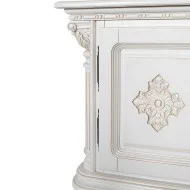 Bufet vitrină bar lemn masiv, maro/alb, 2 uși, Veneția Lux