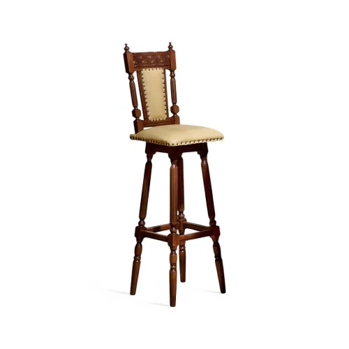 Scaun lemn masiv, maro/alb, bar, spătar, Veneția Lux