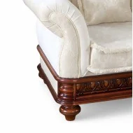Fotoliu lemn masiv, maro/alb, tapisat, Veneția Lux
