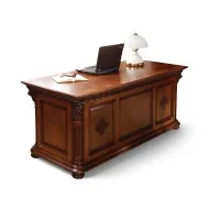 Masă lemn masiv, maro/alb, birou, Veneția Lux