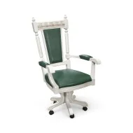 Scaun lemn masiv, maro/alb, rotativ, Veneția Lux