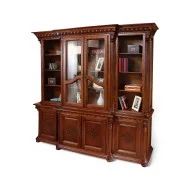 Bibliotecă lemn masiv, maro/alb, 2 uși, Veneția Lux