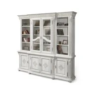 Bibliotecă lemn masiv, maro/alb, 2 uși, Veneția Lux