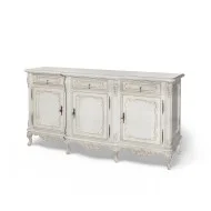 Bufet lemn masiv, maro/alb, 3 uși, 3 sertare, Cleopatra