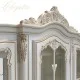 Bufete din Lemn Masiv, Bufet vitrină colț lemn masiv, maro/alb, inserții ornamentale, Cleopatra