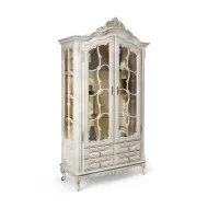 Cristalier lemn masiv, maro/alb, 2 uși, Cleopatra