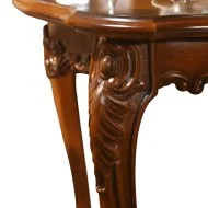 Masă lemn masiv, maro/alb, extensibilă, Cleopatra