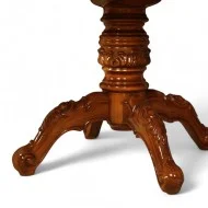 Masă lemn masiv, maro/alb, rotundă, extensibilă, Cleopatra