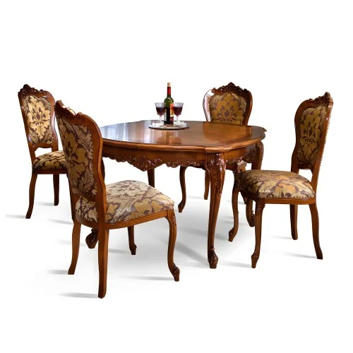 Masă lemn masiv, maro/alb, pătrată, extensibilă, Cleopatra