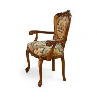 Scaun lemn masiv, maro/alb, brațe atașate, Cleopatra