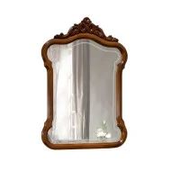 Ramă oglindă consolă lemn masiv, maro/alb, forma eleganta, Cleopatra