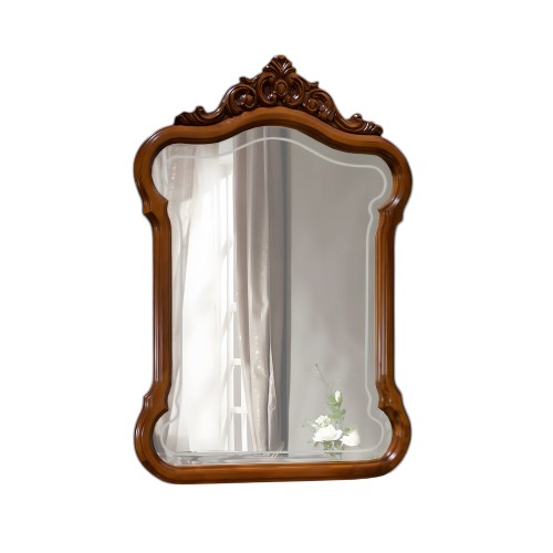 Ramă oglindă consolă lemn masiv, maro/alb, forma eleganta, Cleopatra Ramă oglindă consolă lemn masiv, maro/alb, forma eleganta, Cleopatra
