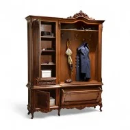 Cuier lemn masiv, maro/alb, 3 uși, 1 sertar, stânga, Cleopatra