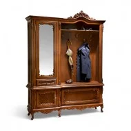 Cuier lemn masiv, maro/alb, 3 uși, 1 sertar, stânga, Cleopatra