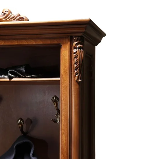 Cuiere din Lemn Masiv, Cuier lemn masiv, maro/alb, 3 uși, 1 sertar, dreapta, Cleopatra