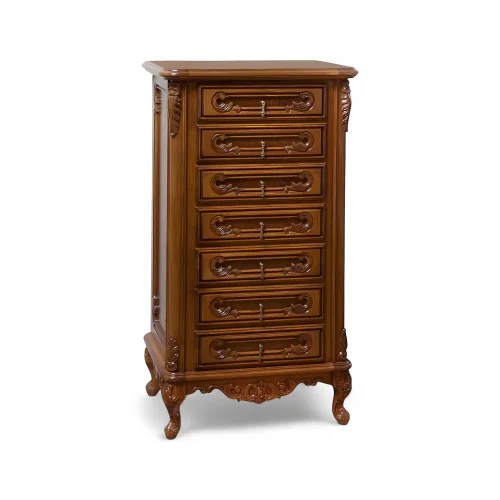 Casetieră lemn masiv, maro/alb, 7 sertare, Cleopatra