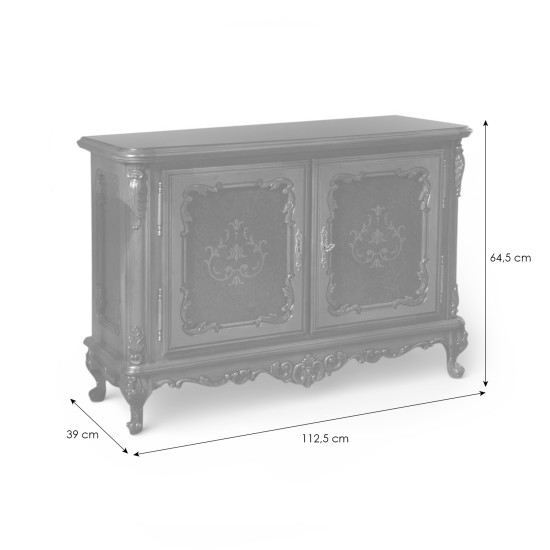 Bufete din Lemn Masiv, Bufet bar lemn masiv, maro/alb, 2 uși, Cleopatra