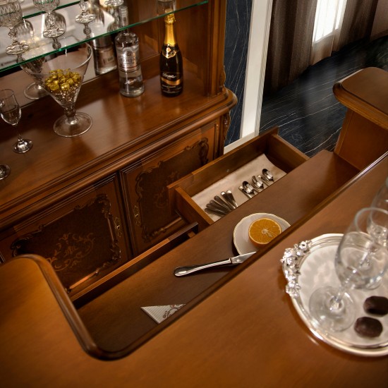 Mese din Lemn Masiv, Masă lemn masiv, maro/alb, bar, Cleopatra