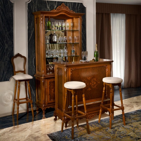 Mese din Lemn Masiv, Masă lemn masiv, maro/alb, bar, Cleopatra