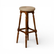 Scaun lemn masiv, maro/alb, bar, Cleopatra