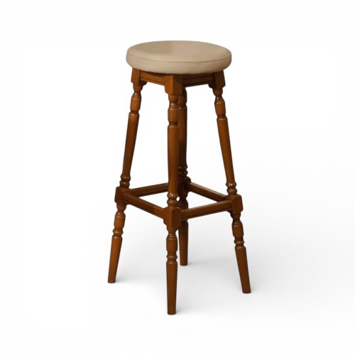 Scaun lemn masiv, maro/alb, bar, Cleopatra