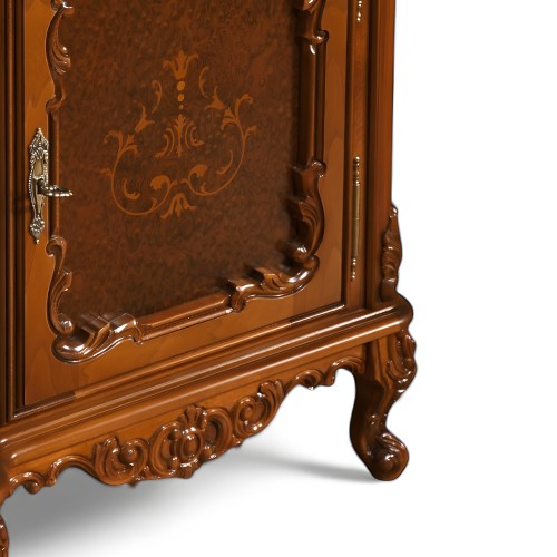 Bibliotecă lemn masiv, maro/alb, 2 uși, Cleopatra