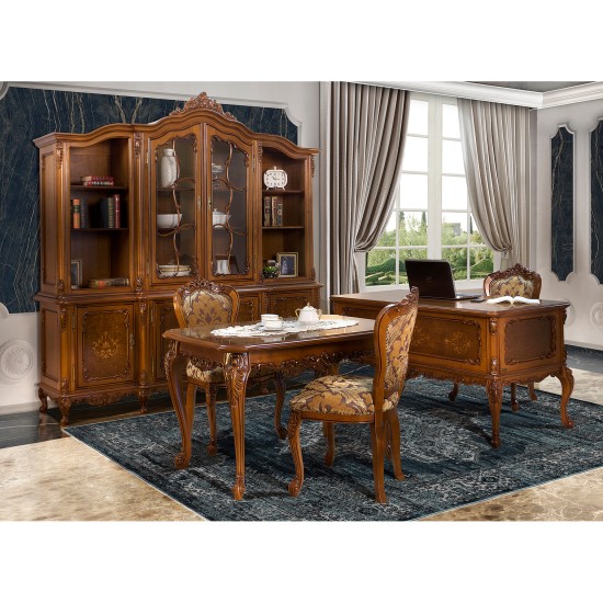 Mese din Lemn Masiv, Masă lemn masiv, maro/alb, birou, Cleopatra