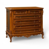 Comodă lemn masiv, maro/alb, cu sertare, Cleopatra