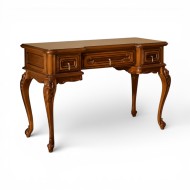 Toaletă lemn masiv, maro/alb, oglindă inserată, Cleopatra