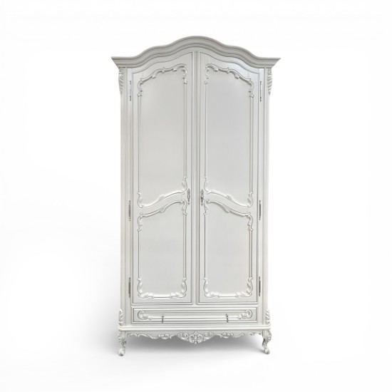 Dulap lemn masiv, maro/alb, 2 uși, Cleopatra