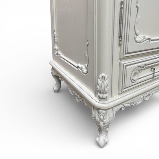 Dulap lemn masiv, maro/alb, 3 uși, Cleopatra