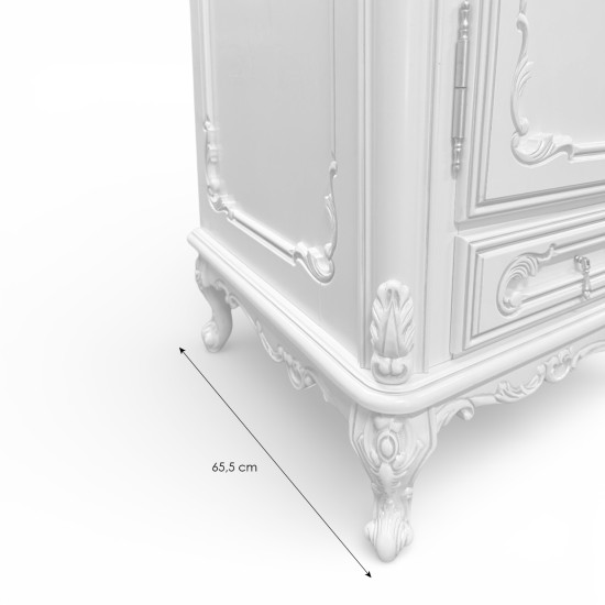 Dulap lemn masiv, maro/alb, 2 uși, Cleopatra