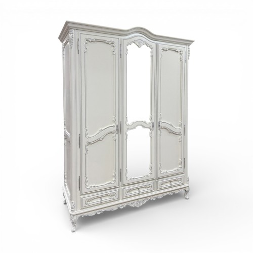 Dulap lemn masiv, maro/alb, 3 uși, Cleopatra