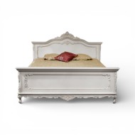 Pat lemn masiv, maro/alb, 1400, tăblii ornamentate, Cleopatra