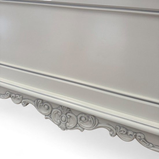 Pat lemn masiv, maro/alb, 1400, tăblii ornamentate, Cleopatra