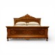 Pat lemn masiv, maro/alb, dublu, 2000, tăblii ornamentate, Cleopatra