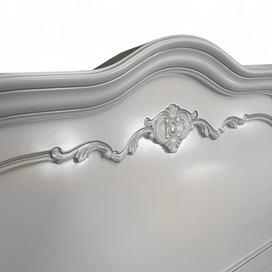 Pat lemn masiv, maro/alb, dublu, 2000, tăblii ornamentate, Cleopatra