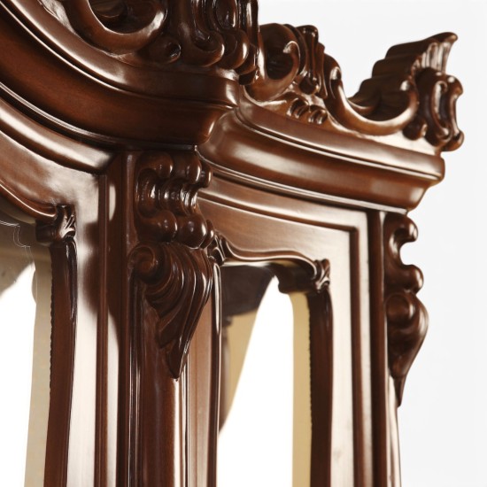 Bufete din Lemn Masiv, Bufet Vitrină lemn masiv, maro/alb, 4 uși, Cleopatra Lux