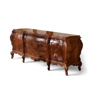 Bufet lemn masiv, maro/alb, 2 uși, 3 sertare, Cleopatra Lux