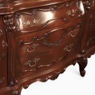 Bufet lemn masiv, maro/alb, 2 uși, 3 sertare, Cleopatra Lux