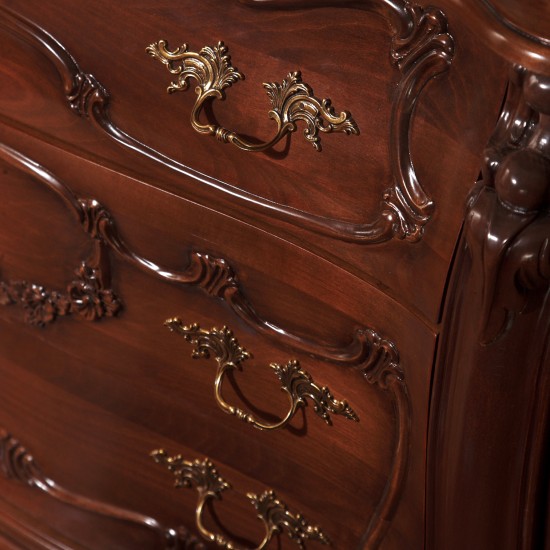 Bufete din Lemn Masiv, Bufet lemn masiv, maro/alb, 2 uși, 3 sertare, Cleopatra Lux