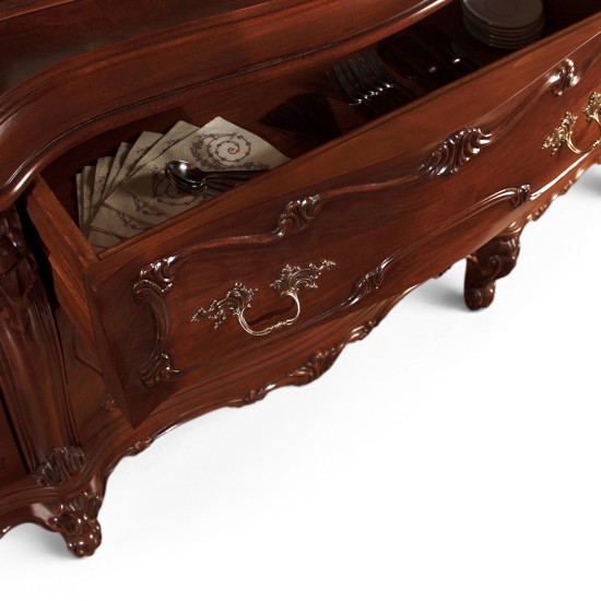 Bufete din Lemn Masiv, Bufet lemn masiv, maro/alb, 2 uși, 3 sertare, Cleopatra Lux