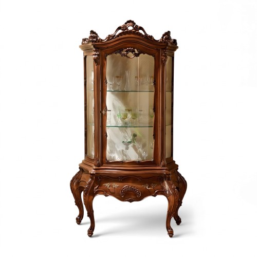 Argintar lemn masiv, maro/alb, 1 ușă, stil Rococo, Cleopatra Lux