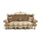 Canapele lemn masiv, Canapea lemn masiv, maro/alb, sofa, tapisată, Cleopatra Lux