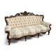 Canapele lemn masiv, Canapea lemn masiv, maro/alb, sofa, tapisată, Cleopatra Lux