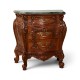 Noptiere din lemn masiv, Noptieră lemn masiv, maro/alb, ornamente inserate, Cleopatra Lux