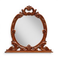 Oglindă lemn masiv, maro/alb, ovală, Cleopatra Lux