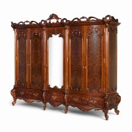 Dulap Lemn Masiv, Maro/Alb, 5 Uși, Ornamente Manuale, Cleopatra Lux